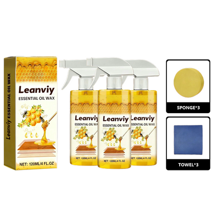 ✨Leanviy Natural Beeswax Wood Polish Spray | Revive Faded Wood, Eliminate Dull Look