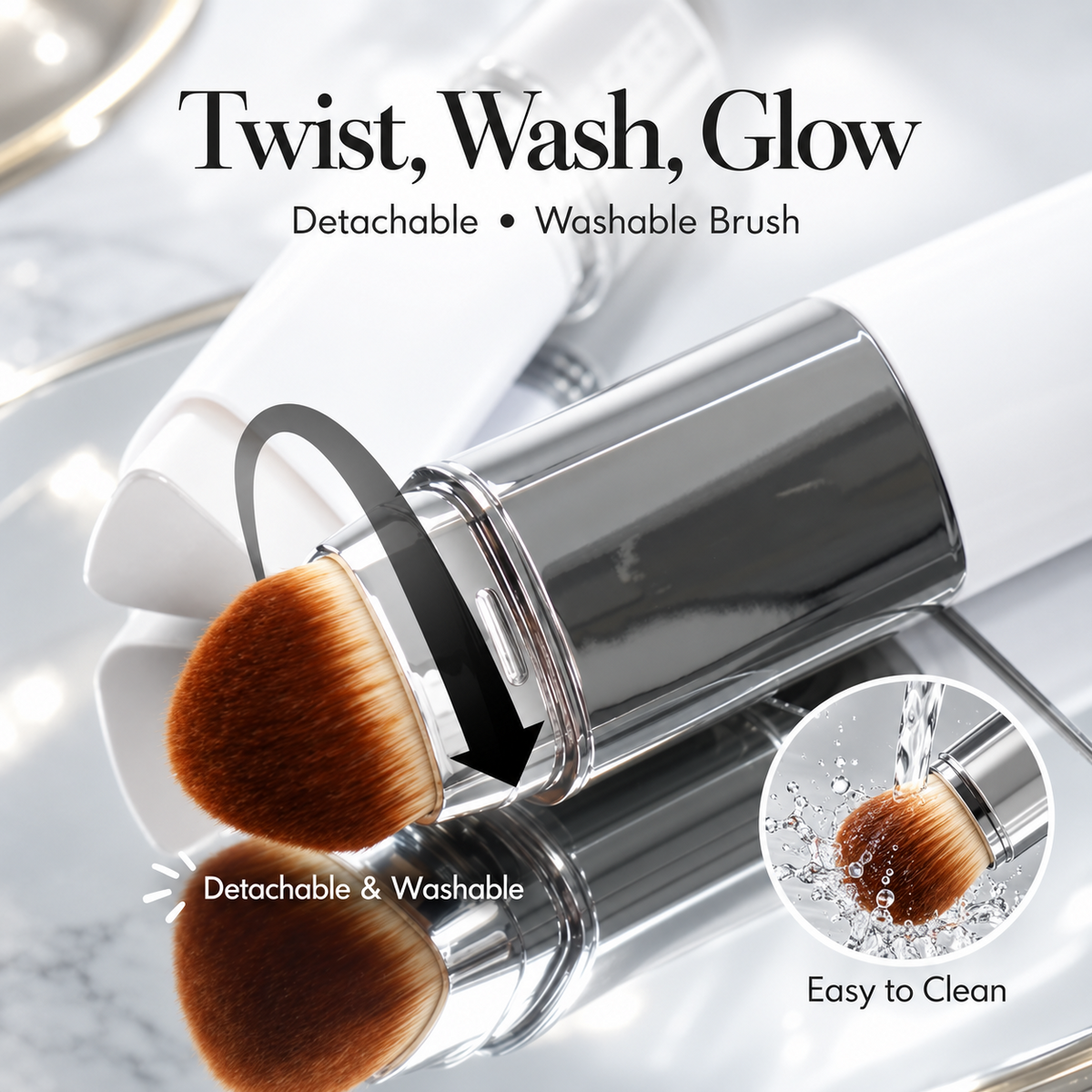 2-in-1 Color-Adapting Foundation Stick with Built-In Brush – Seamless Coverage