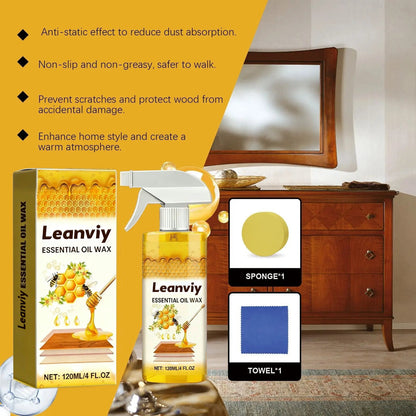 ✨Leanviy Natural Beeswax Wood Polish Spray | Revive Faded Wood, Eliminate Dull Look