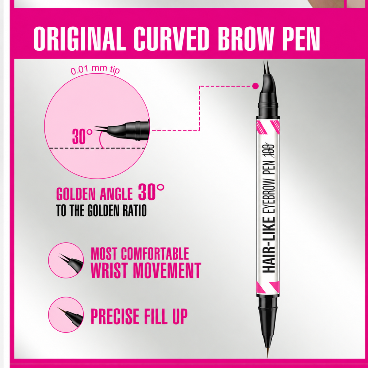 2-in-1 Curved Hair-Like Eyebrow Pen | Draw Natural Wild Brows In Seconds