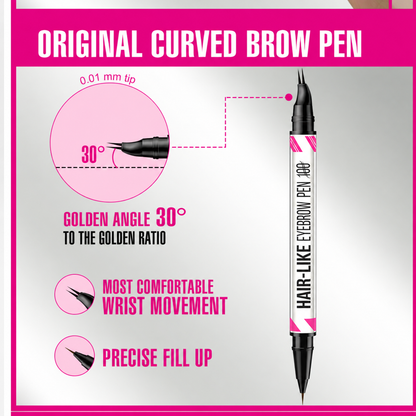 2-in-1 Curved Hair-Like Eyebrow Pen | Draw Natural Wild Brows In Seconds