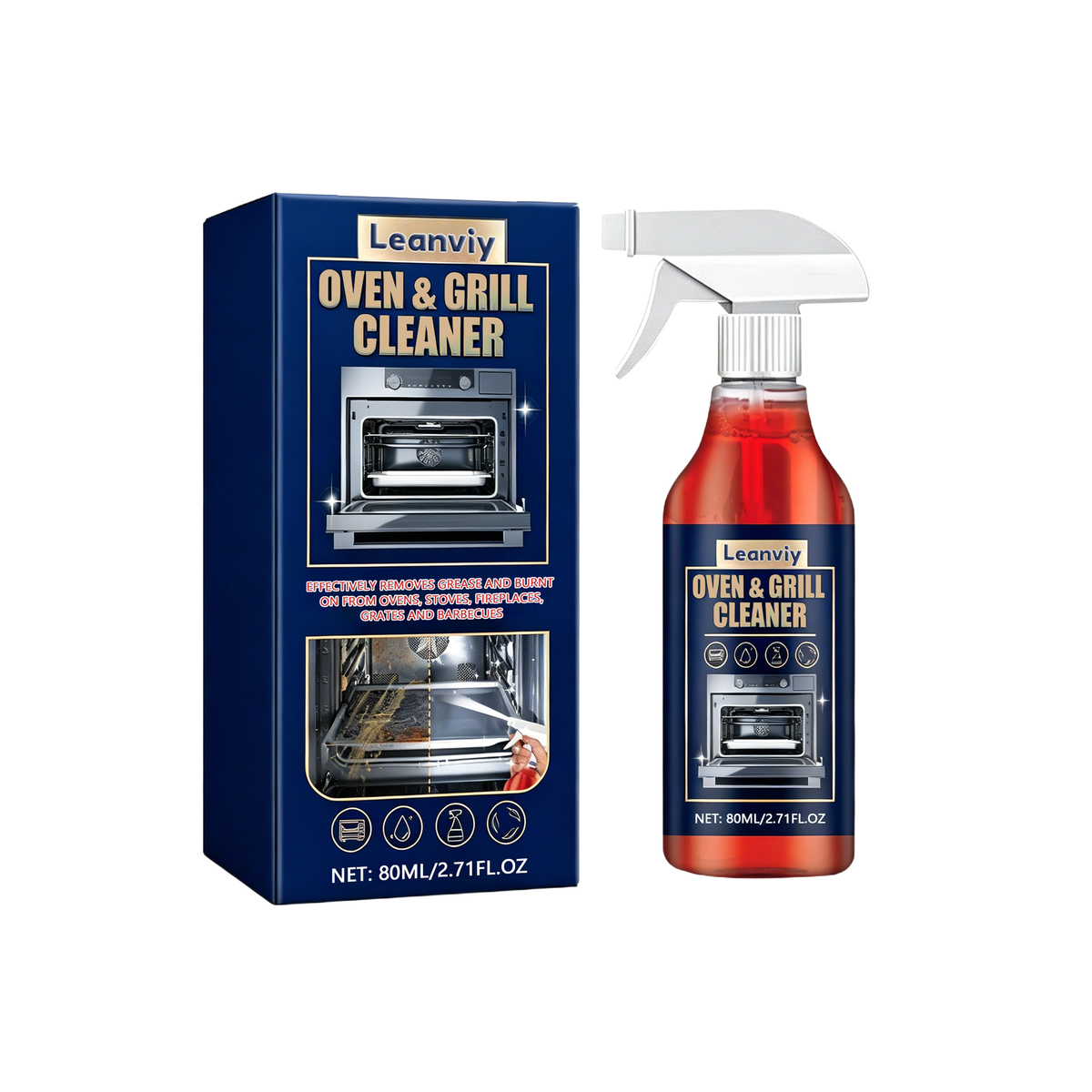 🔥Leanviy Oven & Grill Cleaner: Cuts Through Grease & Burnt-On Food Fast