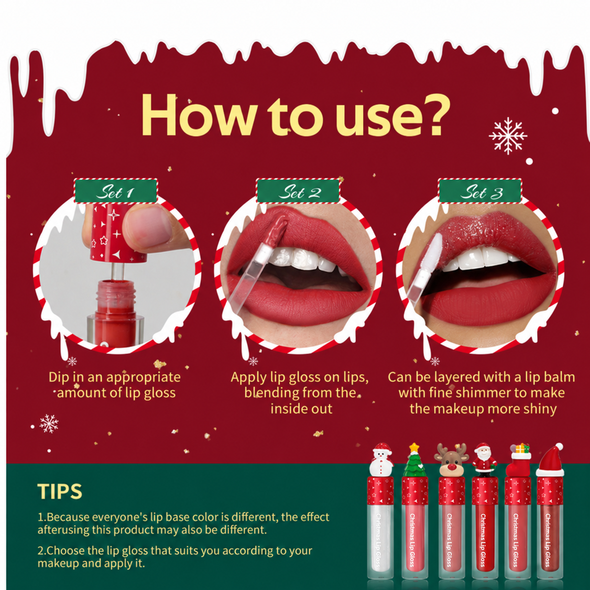 Christmas 3D Figurine Lip Gloss Collection