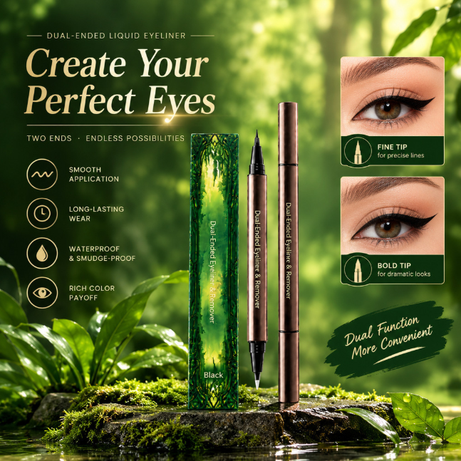 Draw Wings, Erase Mistakes! 2-in-1 Dual-Ended Eyeliner