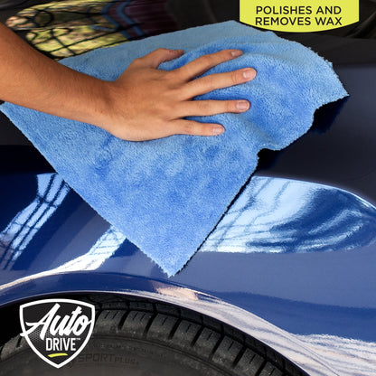 Auto Drive Coral Fleece Microfiber Towel, 24 Pack, Multi-Purpose Cleaning and Detailing, Blue & Yellow - product image 5