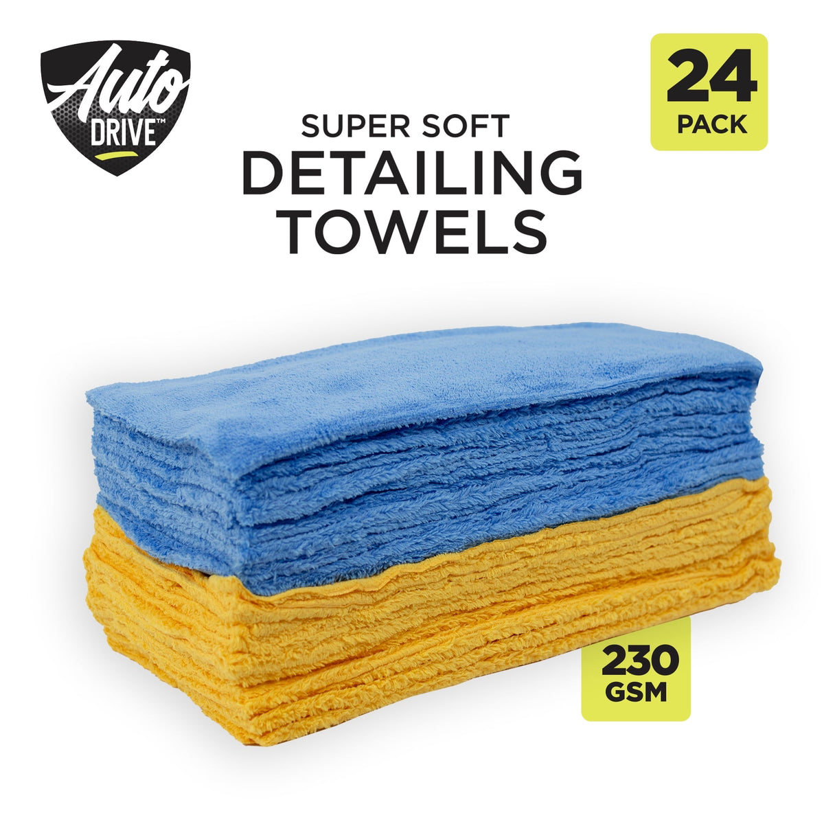 Auto Drive Coral Fleece Microfiber Towel, 24 Pack, Multi-Purpose Cleaning and Detailing, Blue & Yellow - product image 7