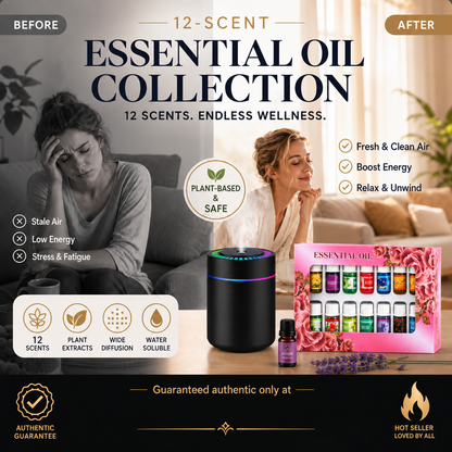 🎁🌺The fresh scent lifts your mood！🌷12-Pack Water Soluble Essential Oils Set