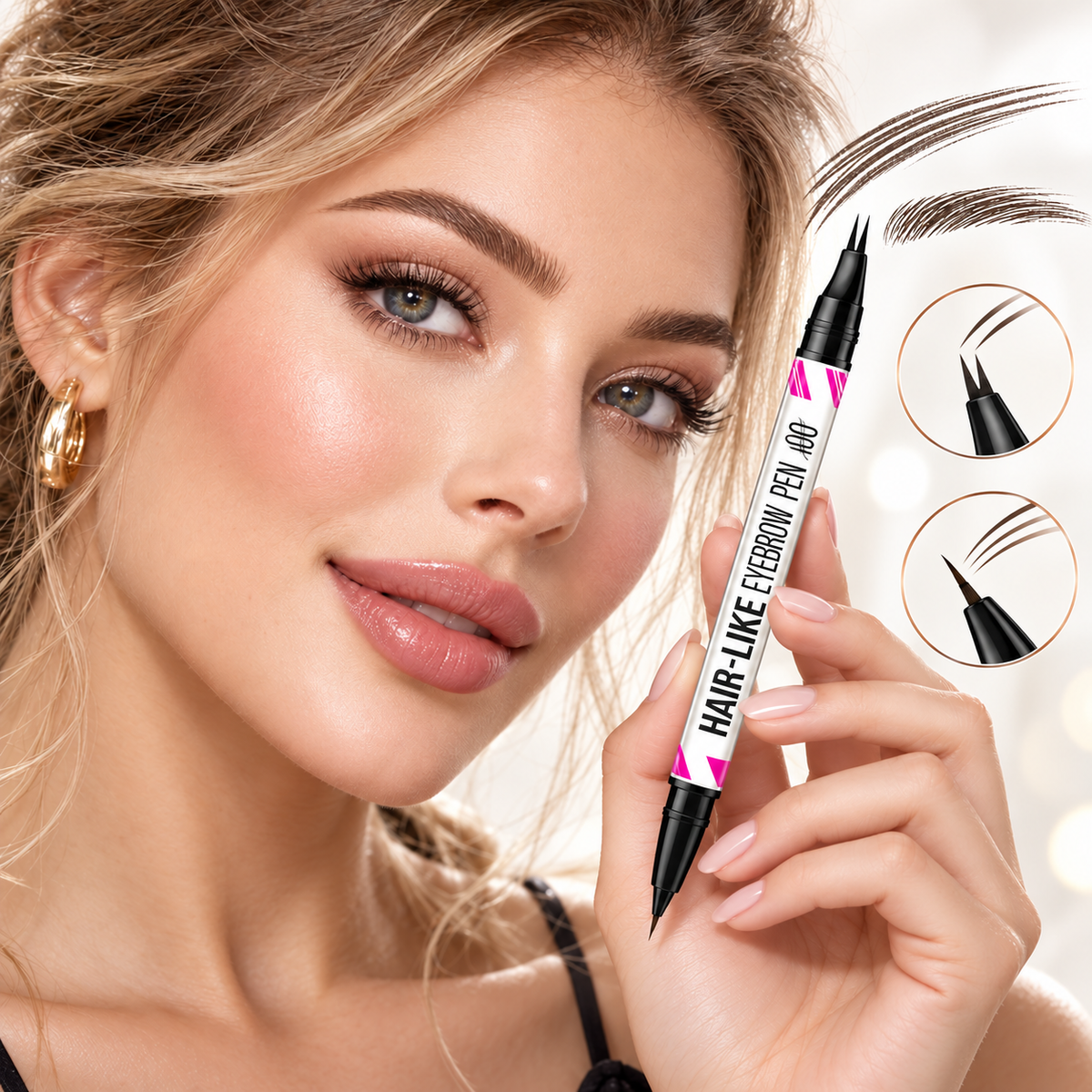 2-in-1 Curved Hair-Like Eyebrow Pen | Draw Natural Wild Brows In Seconds