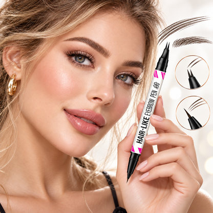 2-in-1 Curved Hair-Like Eyebrow Pen | Draw Natural Wild Brows In Seconds
