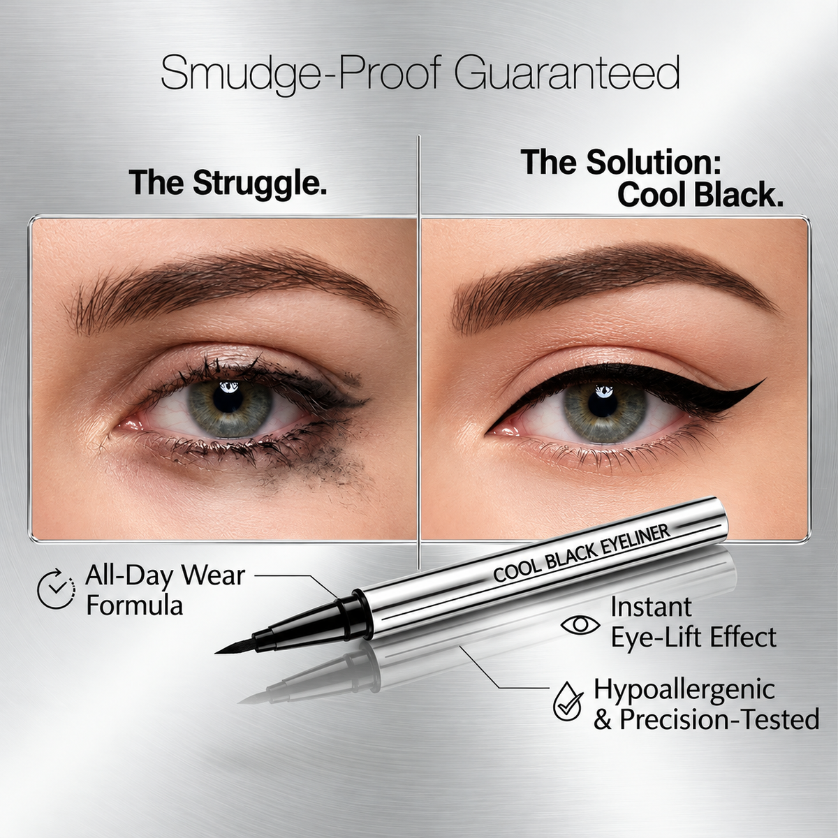 Precision Liquid Eyeliner Pen, Waterproof Long Lasting