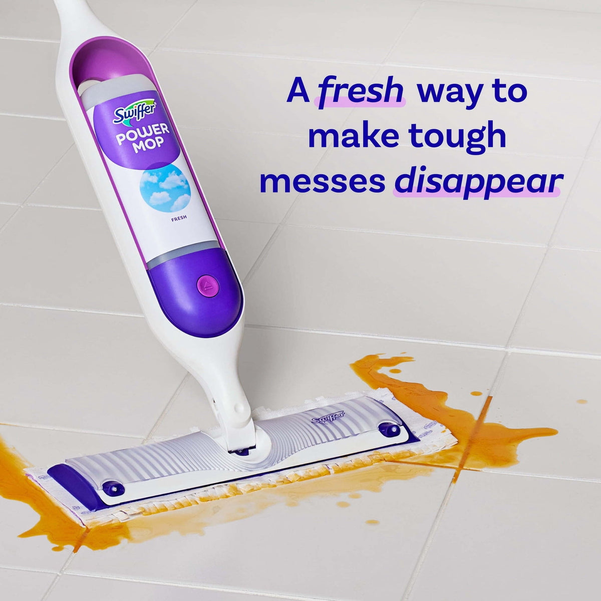 Swiffer Power Mop Refill Solution, Tile, Vinyl, Laminate, Wood, Floor Cleaner, Fresh, 25.3 fl oz - product image 3