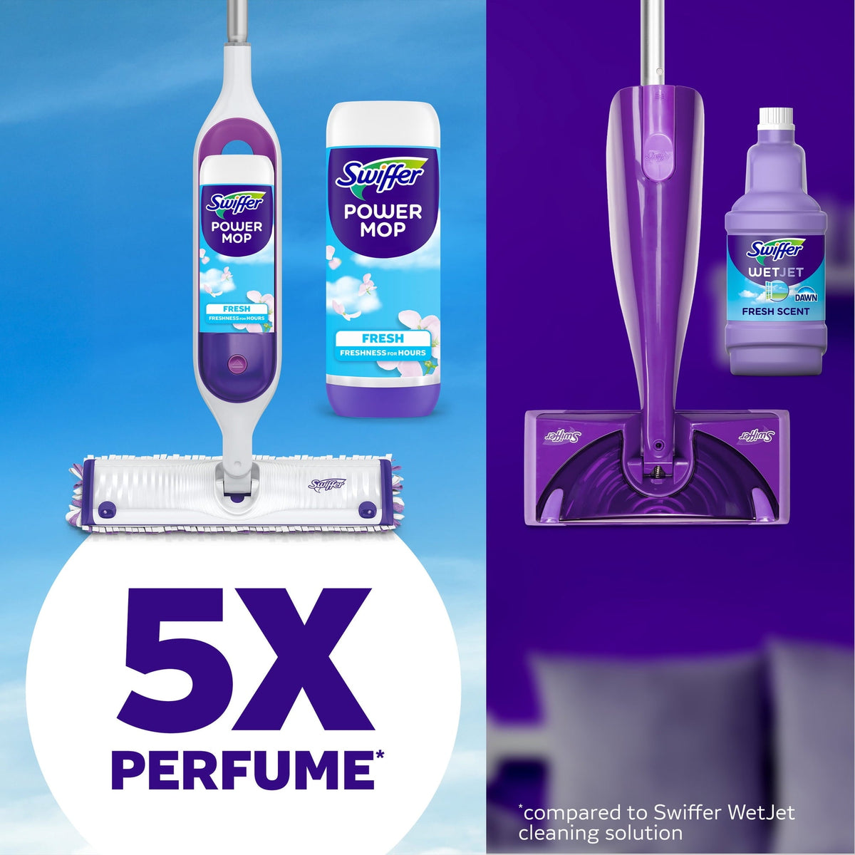 Swiffer Power Mop Refill Solution, Tile, Vinyl, Laminate, Wood, Floor Cleaner, Fresh, 25.3 fl oz - product image 5